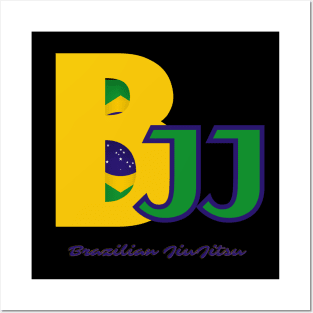 Brazilian JiuJitsu letters logo design Posters and Art